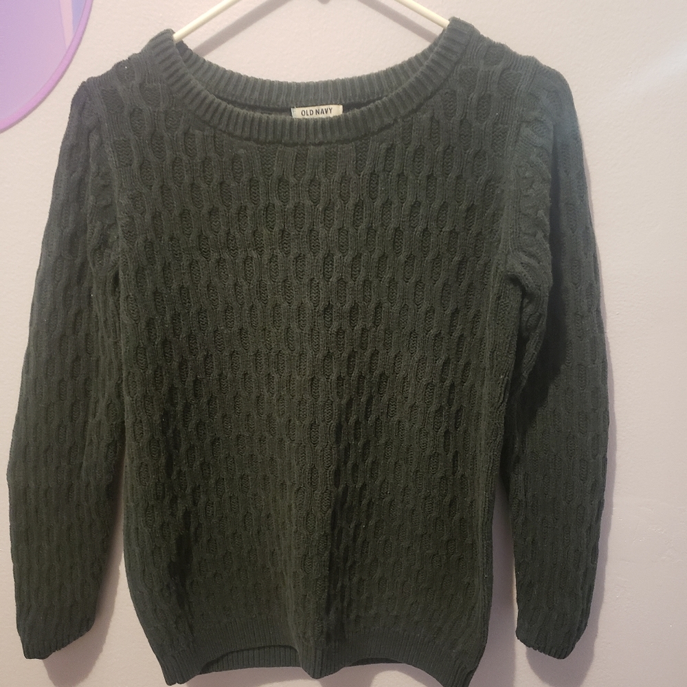 Green knit sweater